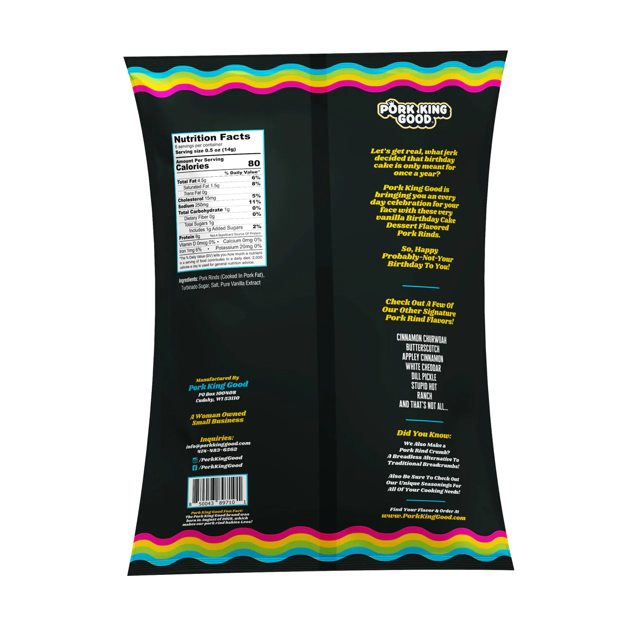 Birthday Cake Flavored Pork Rinds (3 oz)
