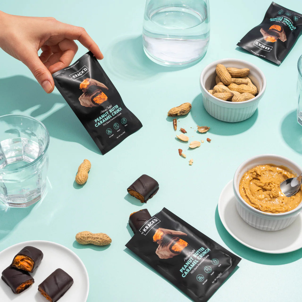 No Sugar Dark Chocolate Peanut Butter Caramel Crunch Candy (1.1 oz)