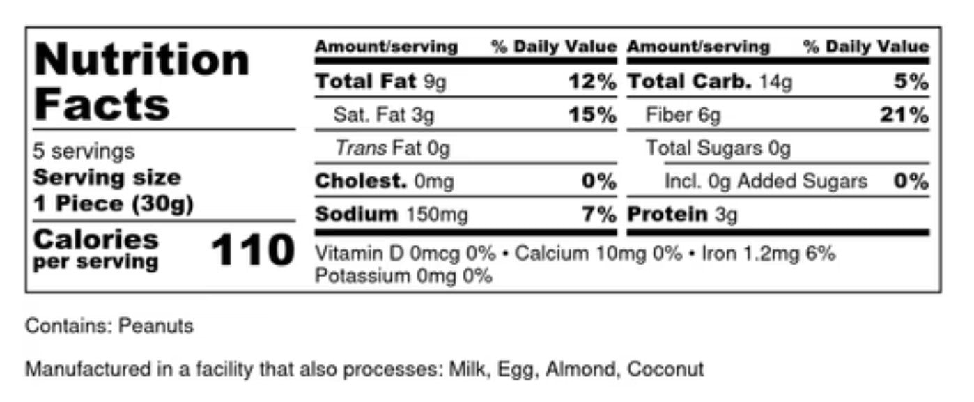 No Sugar Dark Chocolate Peanut Butter Caramel Crunch Candy (1.1 oz)