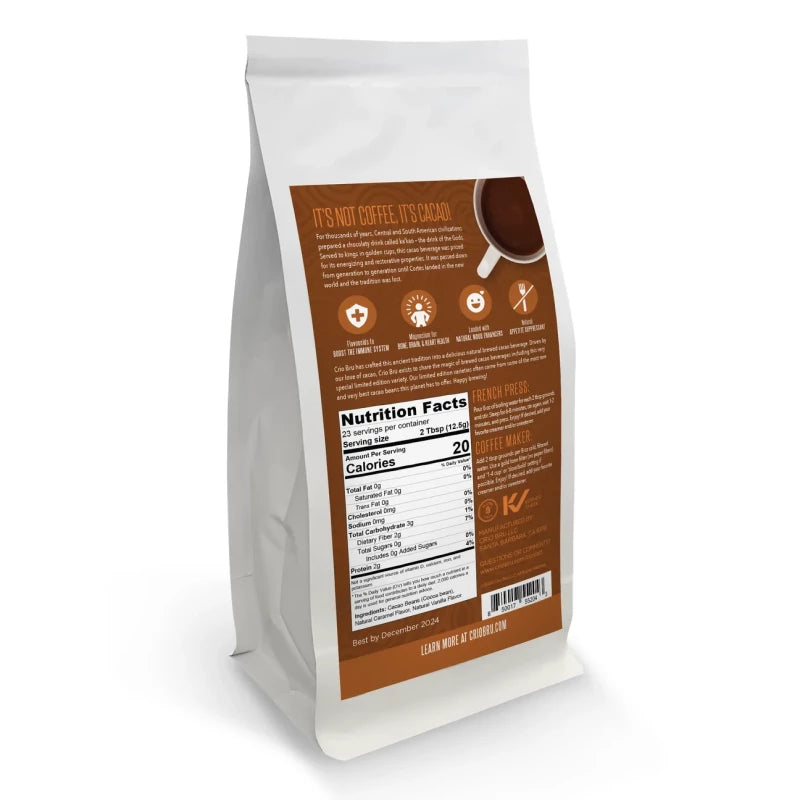 Caramel Light Roast 100% Pure Ground Cacao (10 oz)