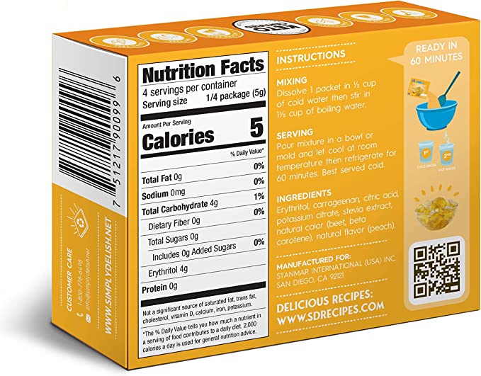 Plant Based Natural Peach Jel Dessert (0.7 oz)