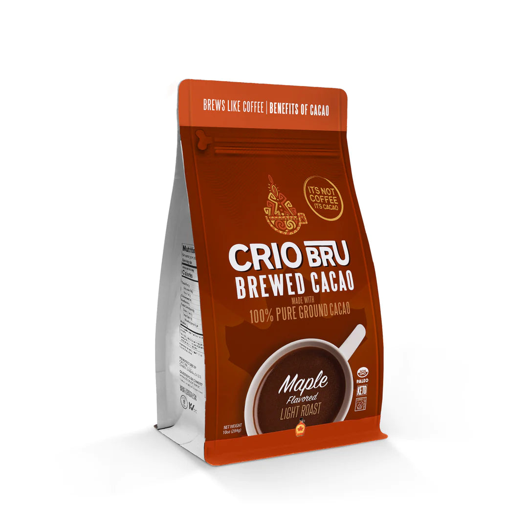 Maple Light Roast 100 Pure Ground Cacao 10 oz by Crio Bru The