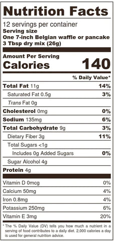Low Carb Belgian Waffle/Pancake Mix (11.6 oz)