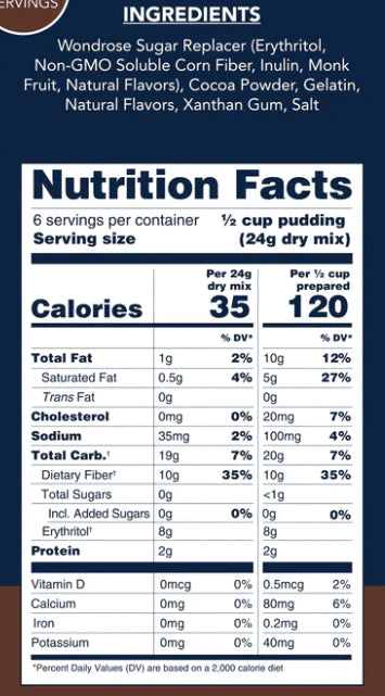 Keto Dark Chocolate Decadent Pudding Mix (5 oz)