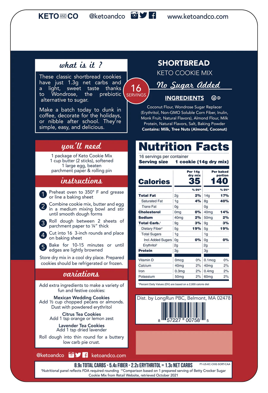 Keto Shortbread Cookie Mix (8.1 oz)