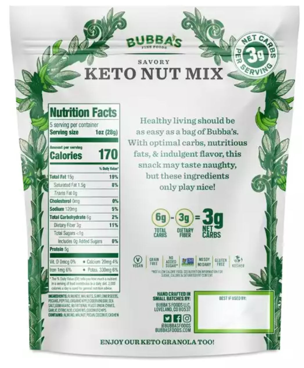 Sour Cream and Chive Glazed Keto Nut Mix (5 oz)