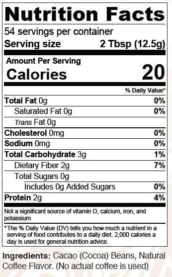 Mocha Light Roast 100% Pure Ground Cacao (10 oz)