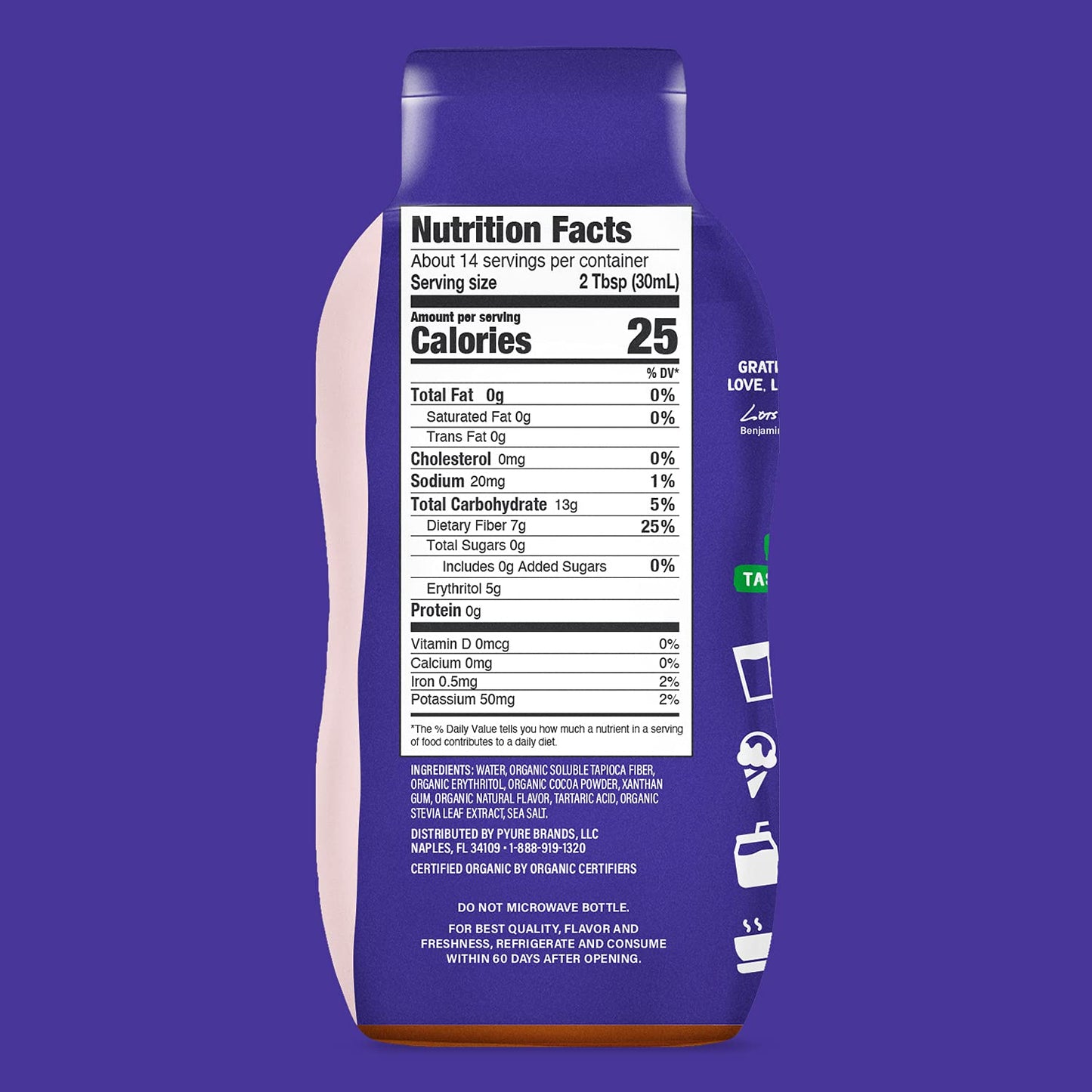 Organic Chocolate Sugar Free Syrup (14 fl oz)