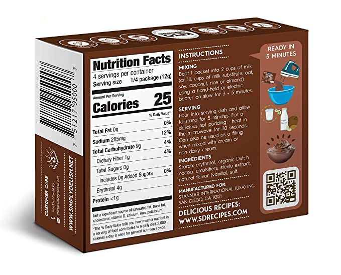 Plant Based Instant Chocolate Pudding Mix (1.7 oz)