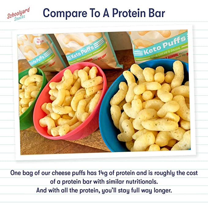 Schoolyard Snacks Sour Cream & Onion Protein Puffs (0.92 oz)