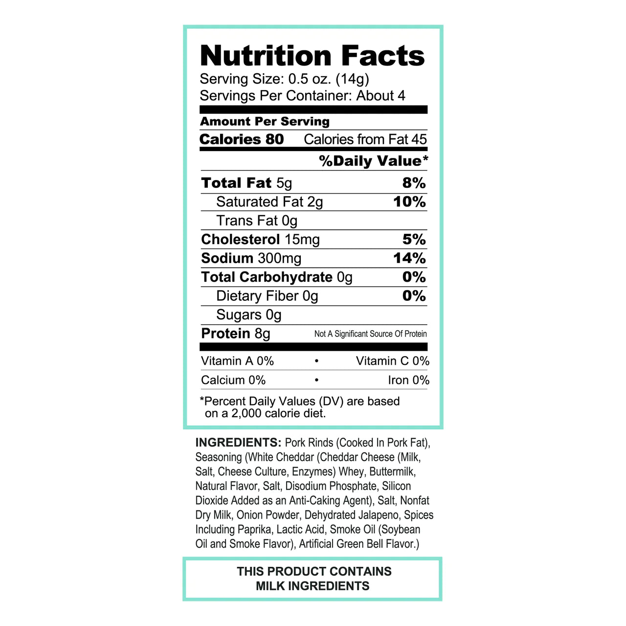 Smoky Jalapeno & Cheese Pork Rinds (1.75 oz)