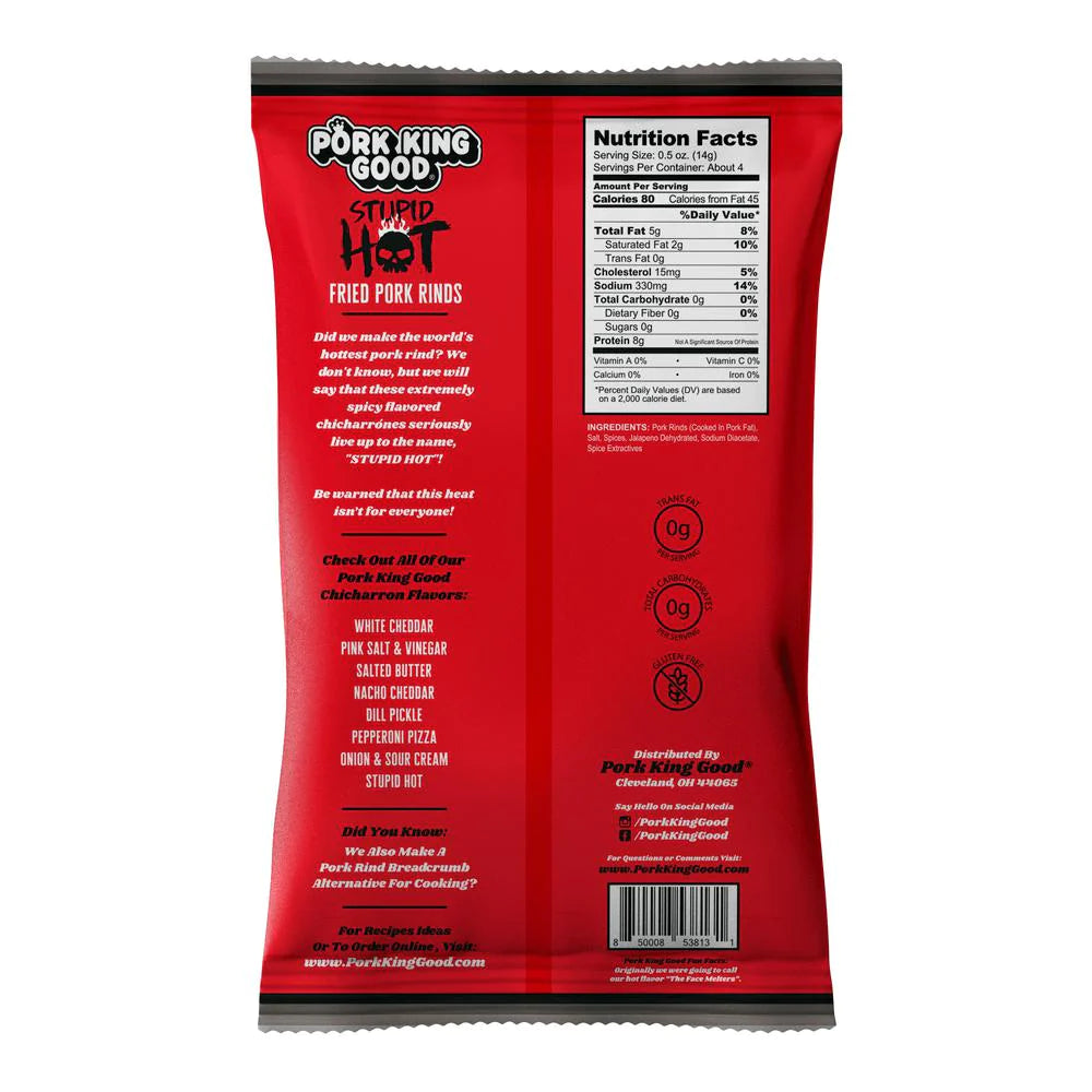 Stupid Hot Pork Pork Rinds (1.75 oz)