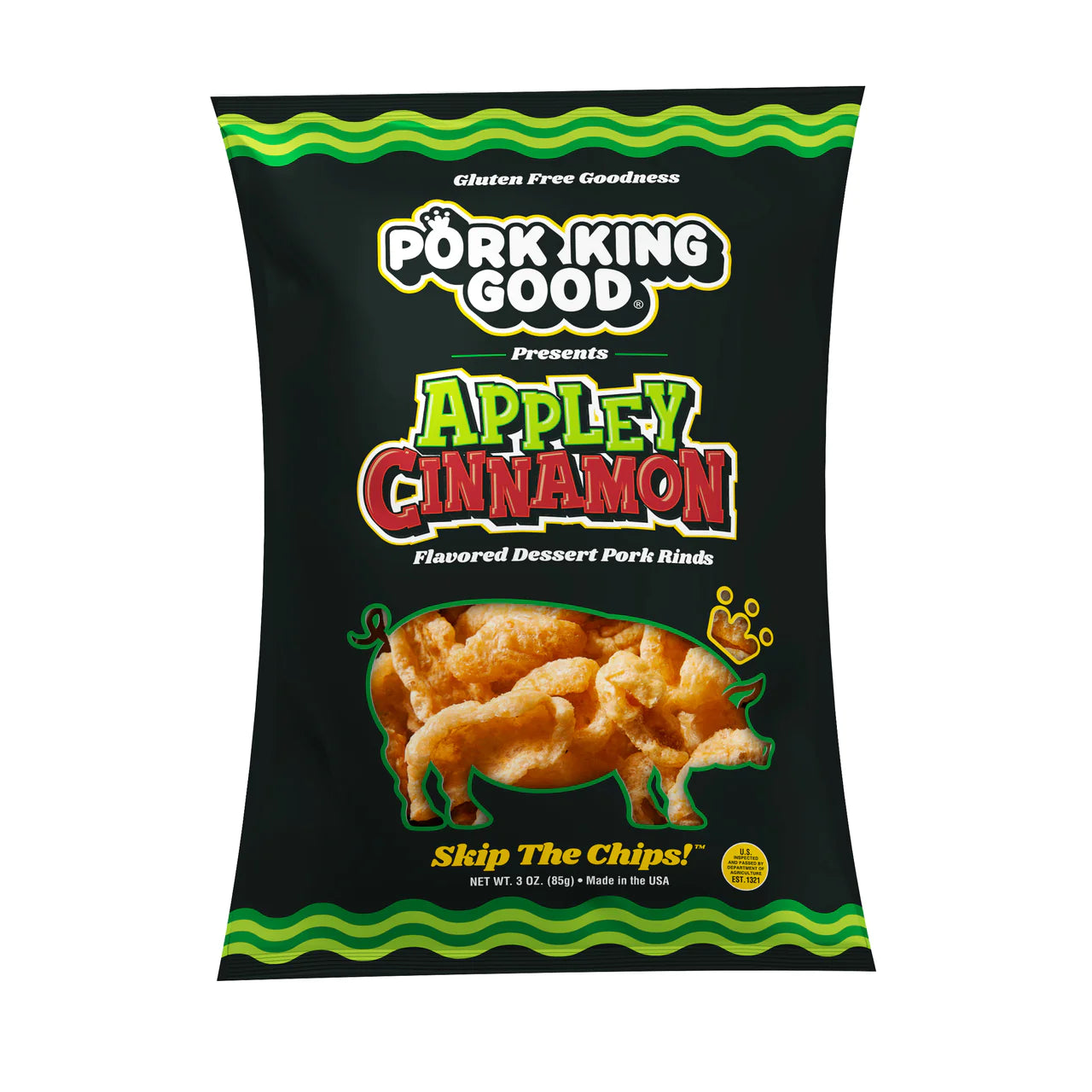 Pork King Good - Appley Cinnamon Flavored Pork Rinds (3 oz)