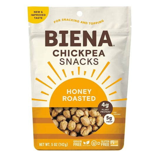 Biena Snacks - Honey Roasted Chickpea Snacks (5 oz)