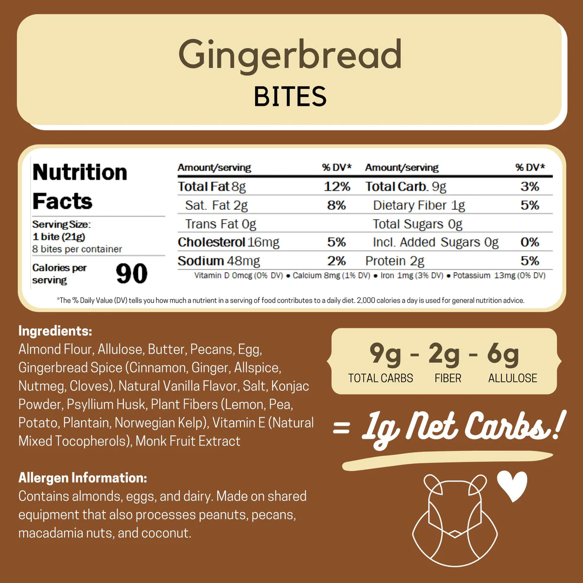 ChipMonk Baking - Gingerbread Keto Cookie Bites (6 oz)