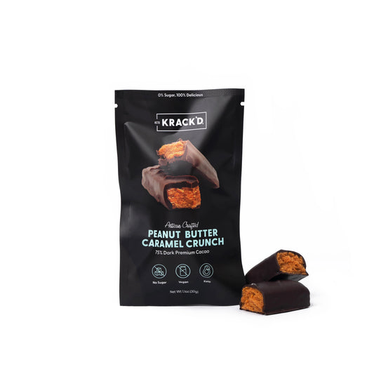 Keto Krack'd - No Sugar Dark Chocolate Peanut Butter Caramel Crunch Candy (1.1 oz)