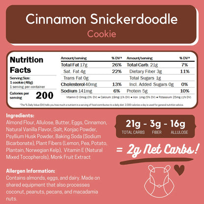 ChipMonk Baking - Cinnamon Snickerdoodle Keto Cookie (1.6 oz)