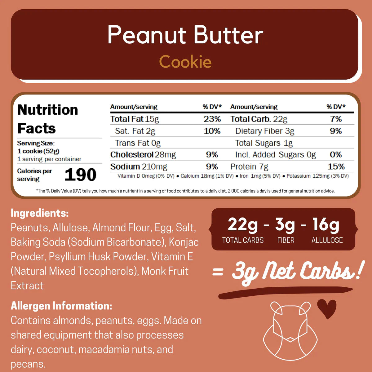 ChipMonk Baking - Peanut Butter Keto Cookie (1.6 oz)