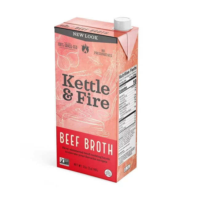 Kettle & Fire - Grass-Fed Beef Cooking Broth (32 oz)