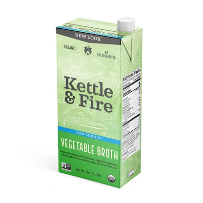Kettle & Fire - Organic Low Sodium Vegetable Cooking Broth (32 oz)