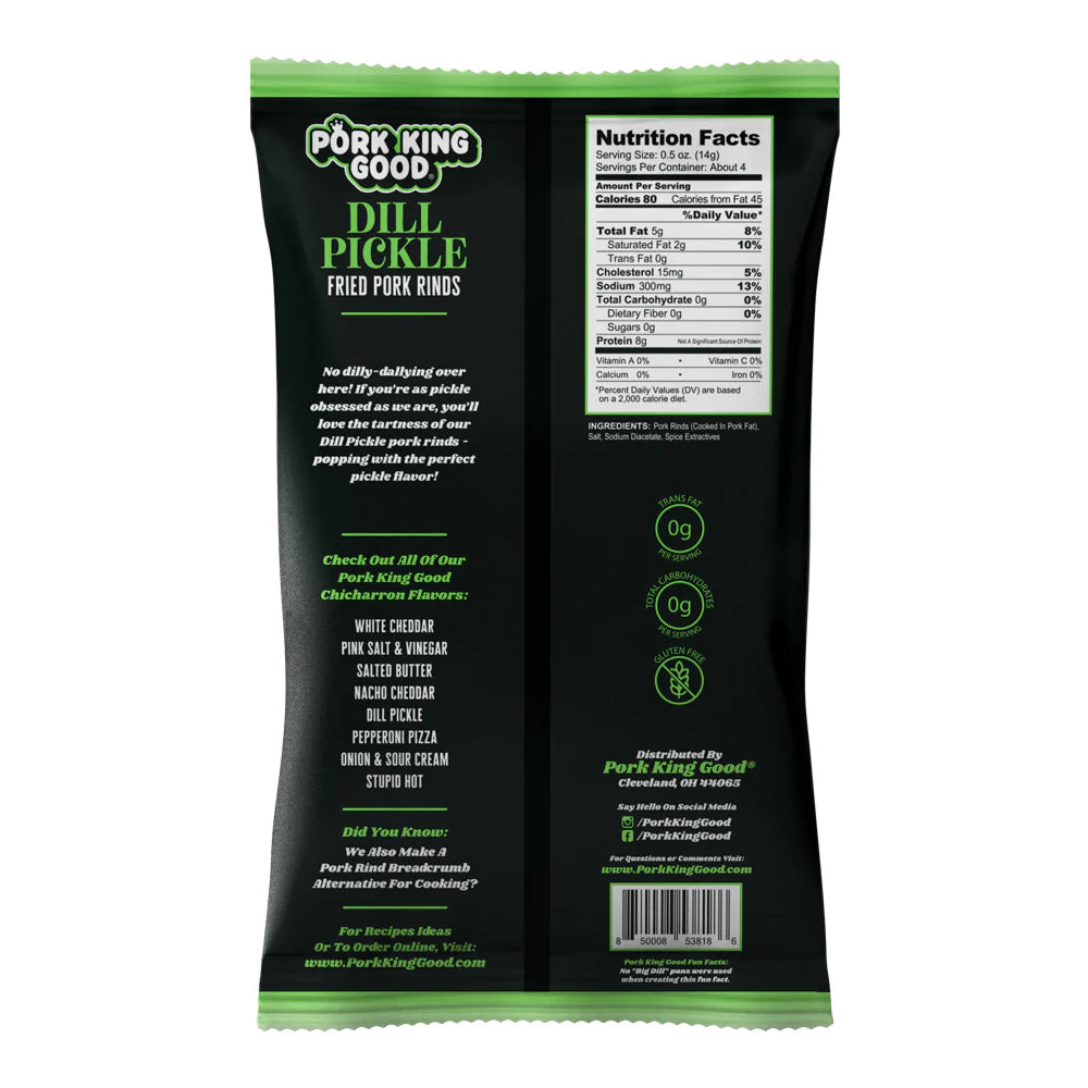 Pork King Good - Dill Pickle Pork Rinds (1.75 oz)