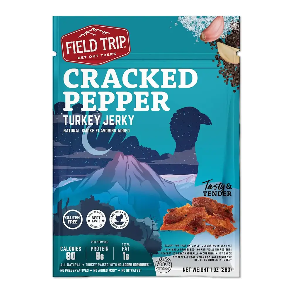 Field Trip Snacks - Cracked Pepper Turkey Jerky (1 oz)