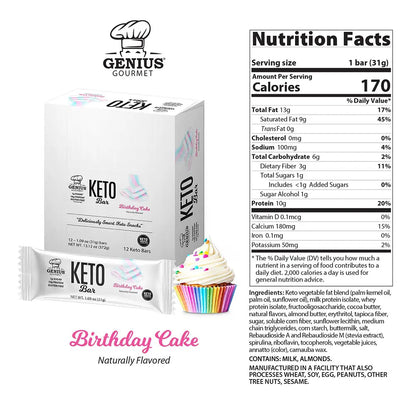 Genius Gourmet - Birthday Cake Protein Bar (1.09 oz)