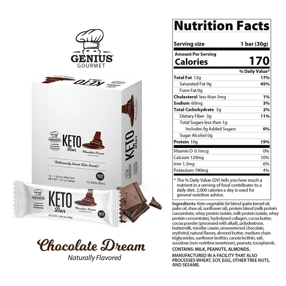Genius Gourmet - Chocolate Dream Protein Bar (1.02 oz)