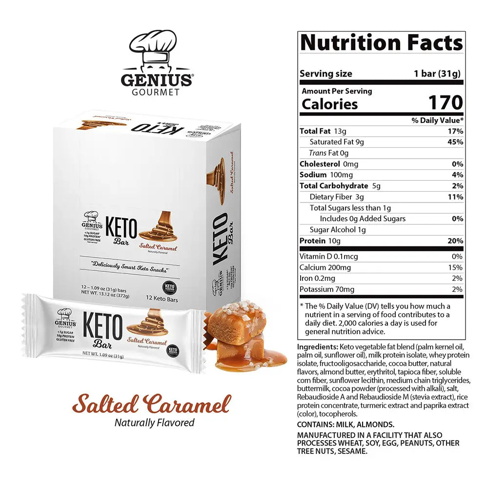 Genius Gourmet - Salted Caramel Protein Bar (1.02 oz)