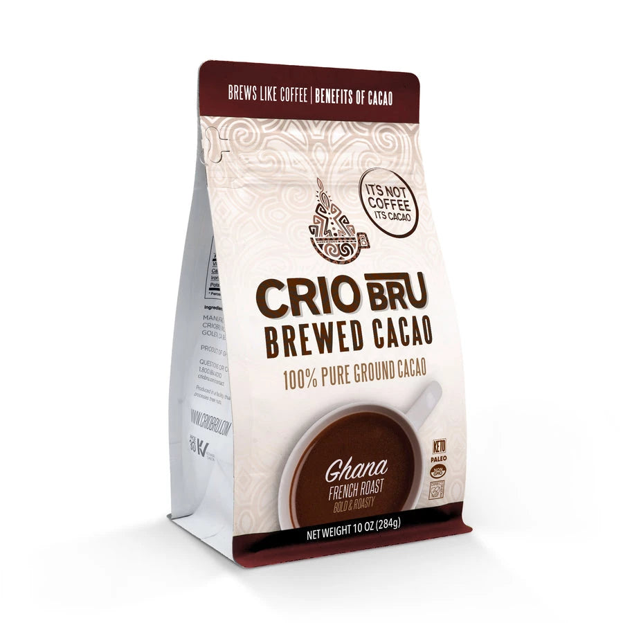 Crio Bru - Ghana French Roast 100% Pure Ground Cacao (10 oz)
