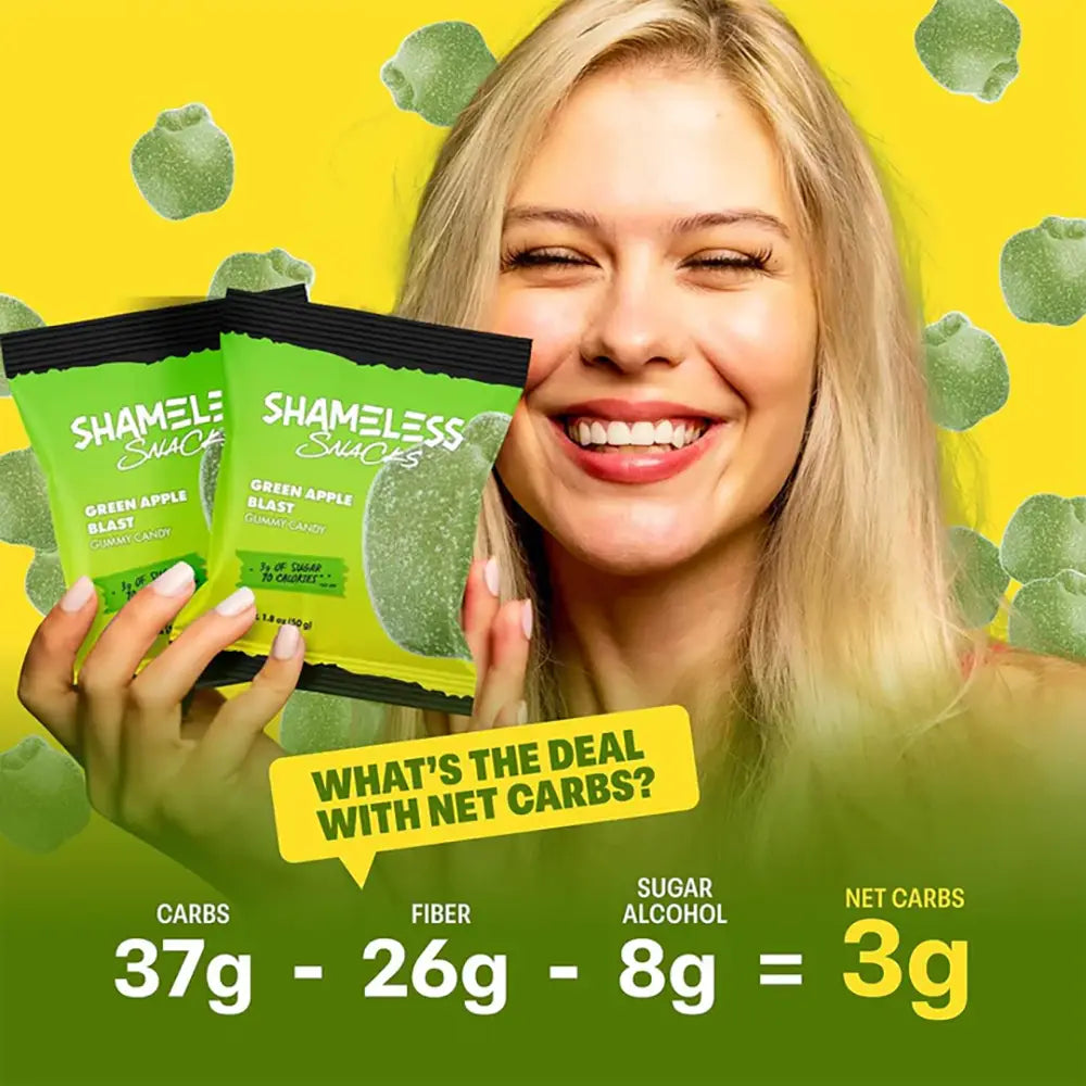 Shameless Snacks - Green Apple Blast Gummy Candy (1.8 oz)