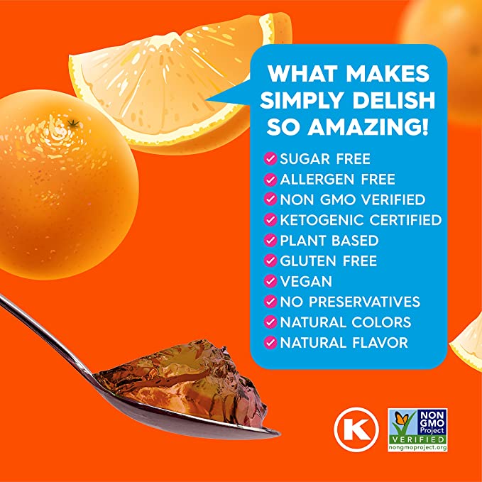 Simply Delish - Plant Based Natural Orange Jel Dessert  (0.7 oz)