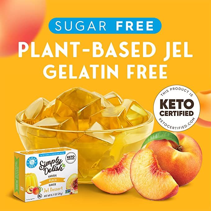 Simply Delish - Plant Based Natural Peach Jel Dessert (0.7 oz)