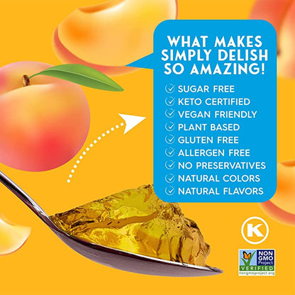 Simply Delish - Plant Based Natural Peach Jel Dessert (0.7 oz)