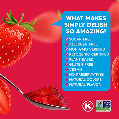 Simply Delish - Plant Based Natural Strawberry Jel Dessert (0.7 oz)