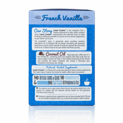 Leaner Creamer - French Vanilla Travel Packs - 20 Count Single Serve Packets (0.18 oz each)