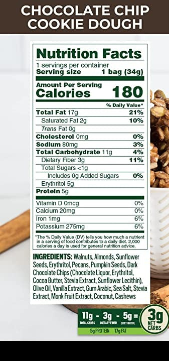 B. Fine Foods - Chocolate Chip Cookie Dough Glazed Keto Nut Mix (1.2 oz)