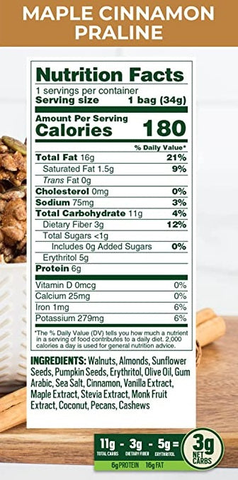 B. Fine Foods - Maple Cinnamon Praline Glazed Keto Nut Mix (1.2 oz)