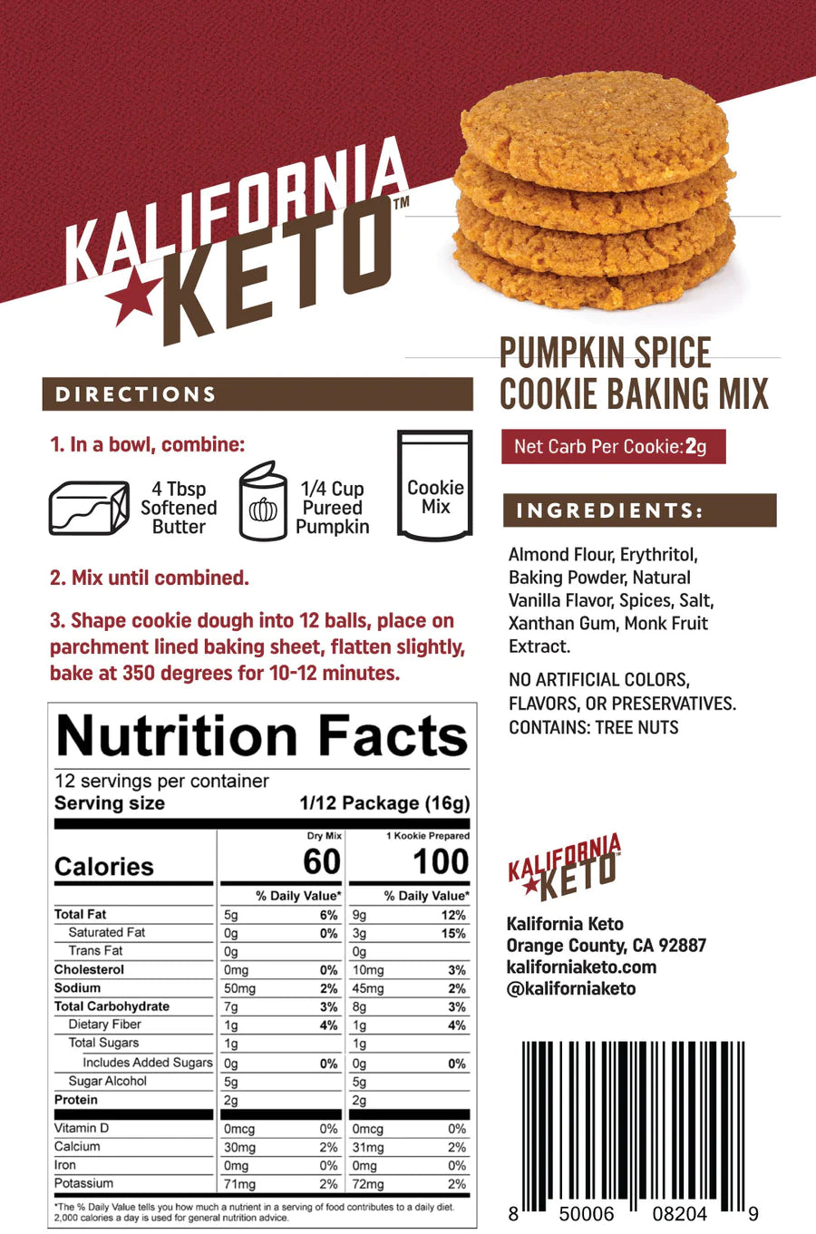 Kalifornia Keto - Pumpkin Spice Kookie Baking Mix (6.8 oz)