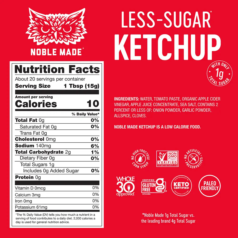 Noble Made - Less-Sugar Tomato Ketchup (10.8 oz)