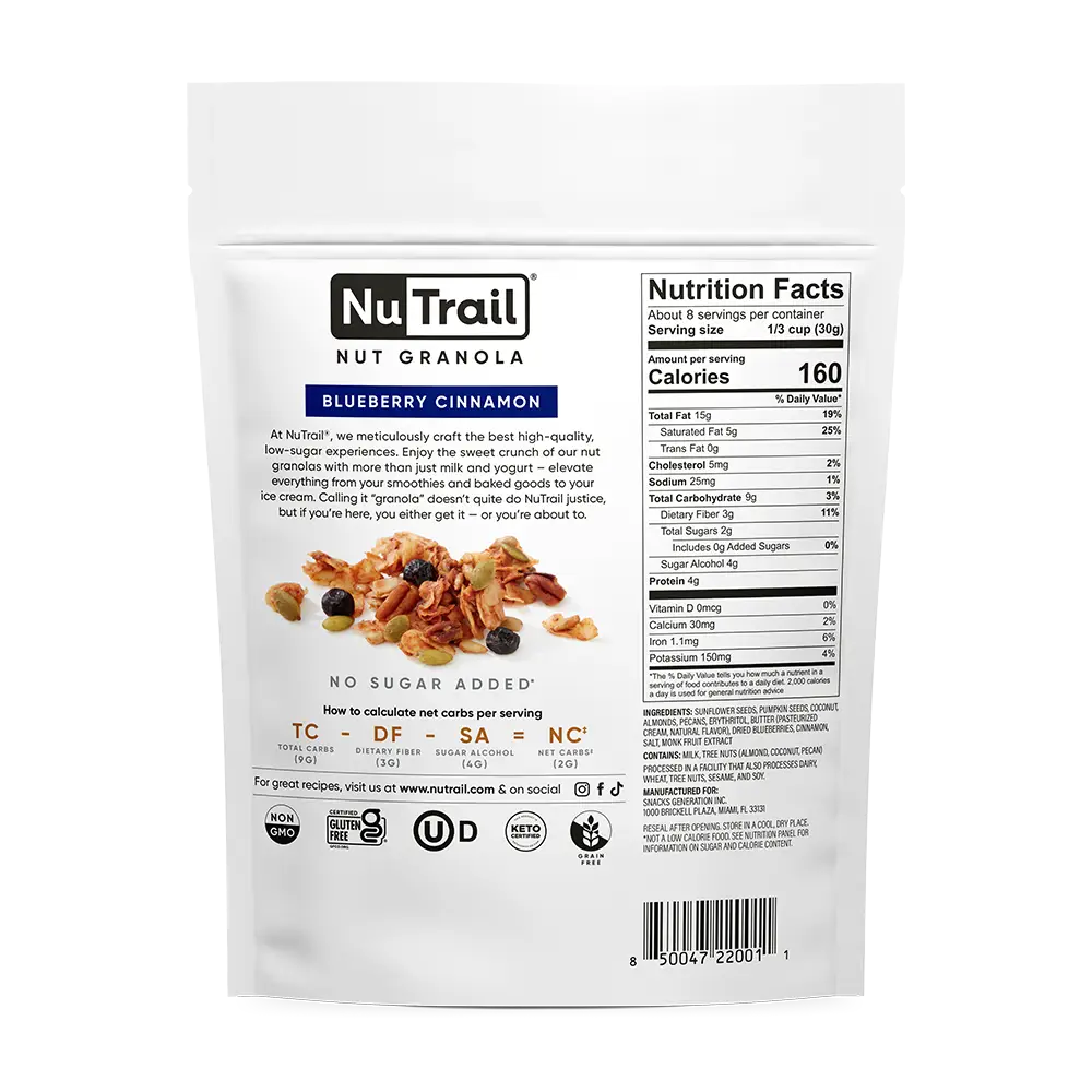 NuTrail - Blueberry Cinnamon Keto Granola (8 oz)