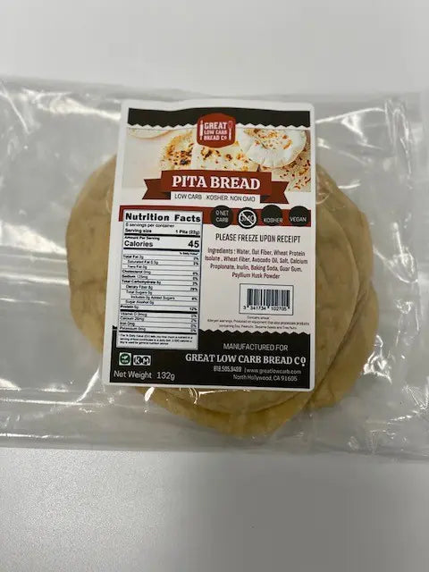 Great Low Carb Bread Company - Pita Bread 0 Carbs! pack of 6 (4.6 oz)