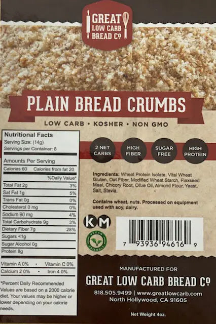 Great Low Carb Bread Company - Low Carb Plain Bread Crumb (4 oz)
