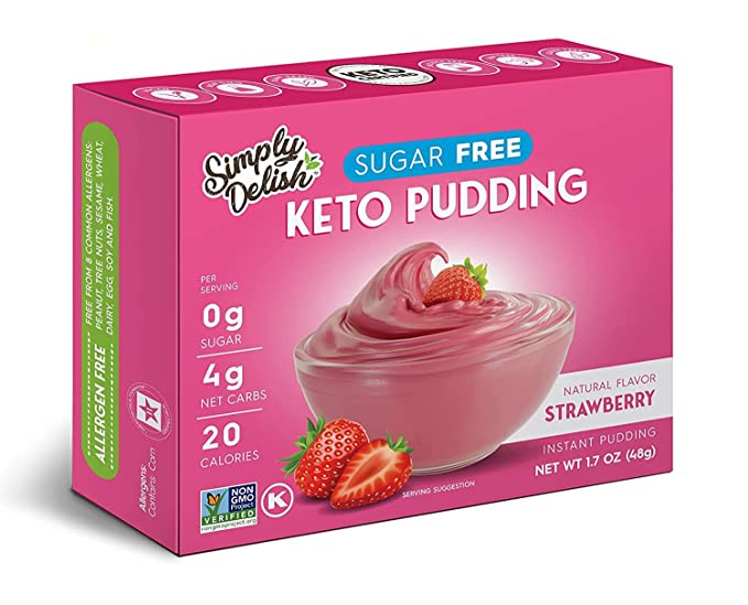 Simply Delish - Plant Based Instant Strawberry Pudding Mix (1.7 oz)