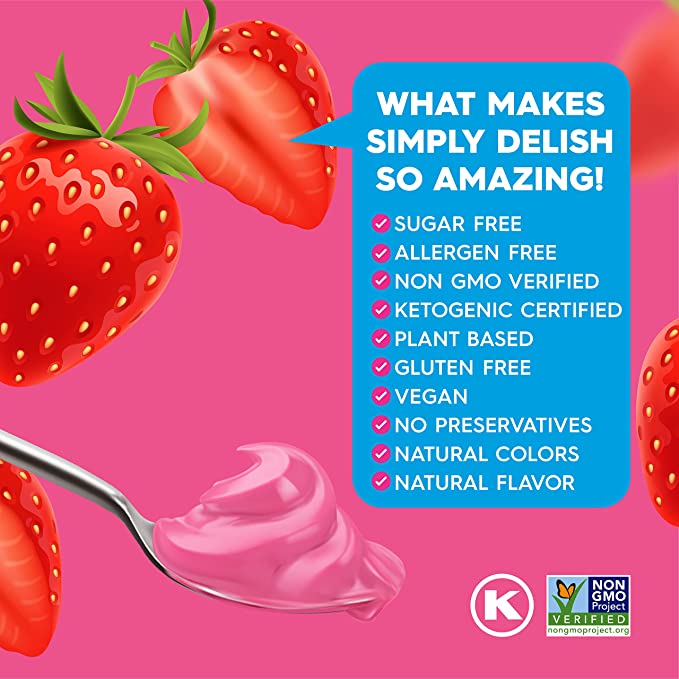 Simply Delish - Plant Based Instant Strawberry Pudding Mix (1.7 oz)