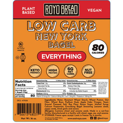 ROYO - Low Carb Everything Bagels (6/pack)