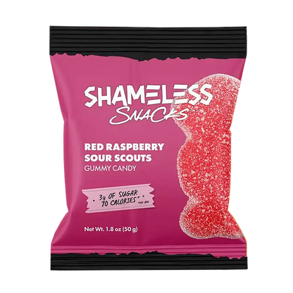 Shameless Snacks - Red Raspberry Sour Scouts Gummy Snack (1.8 oz)