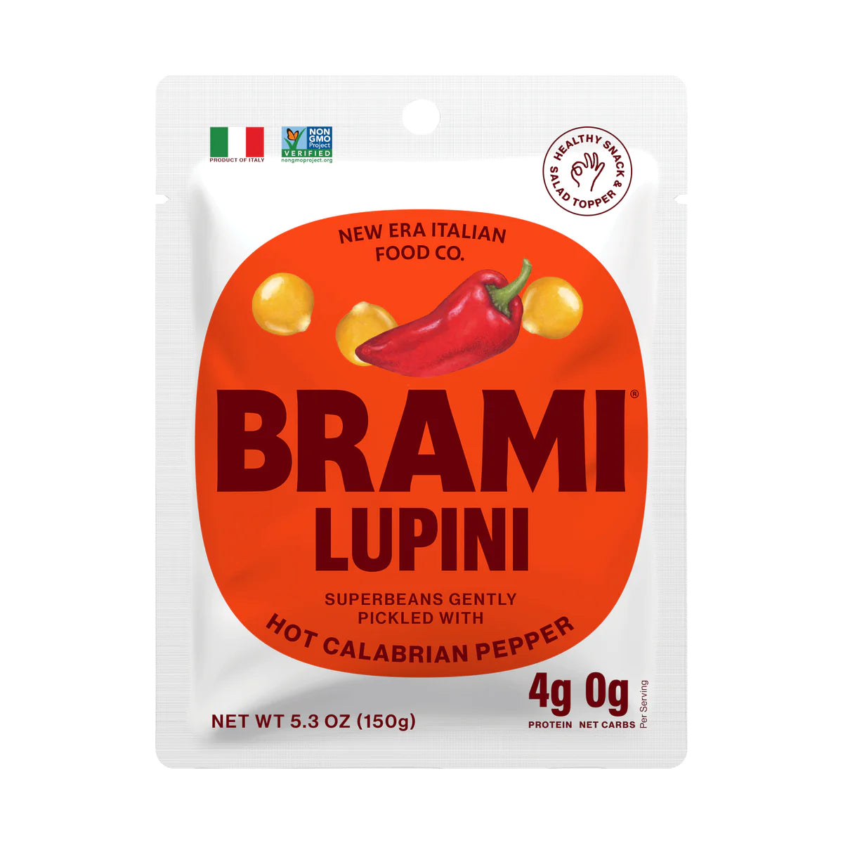 Brami - Hot Calabrian Pepper Italian Snacking Lupini Beans (5.3 oz)