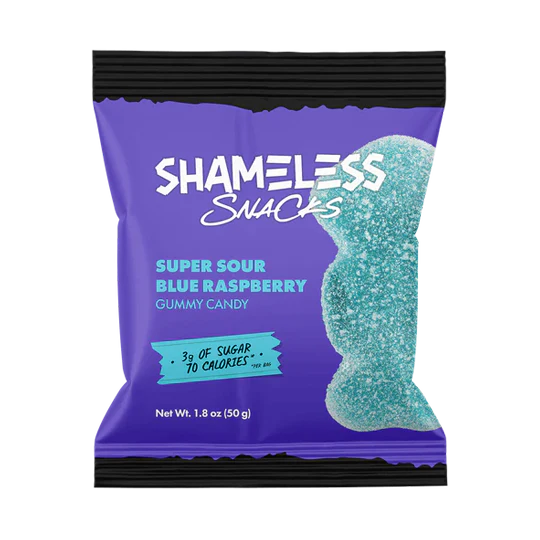 Shameless Snacks - Super Sour Blue Raspberry Gummy Candy (1.8 oz)