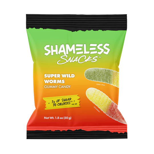 Shameless Snacks - Super Wild Worm Gummy Candy (1.8 oz)